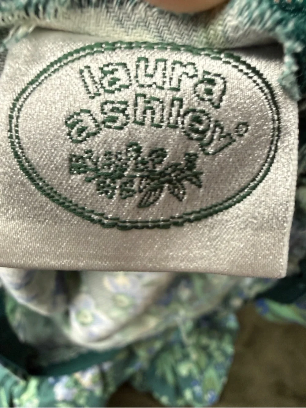 VTG Laura Ashley Pillow Covers 2 Bramble Berry Ruffled Throw Green Cottagecore